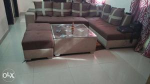 Brown And Pink Sectional Couch