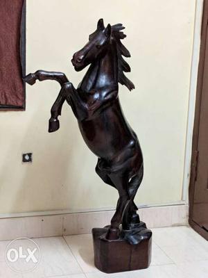 Brown Wooden Horse Figurine