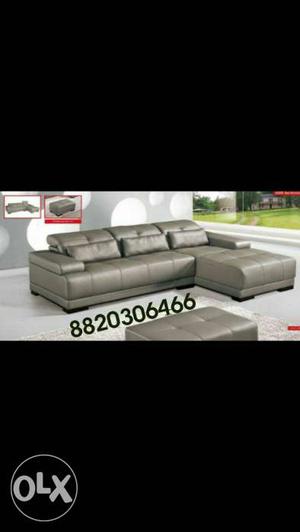 Gray Leather Sectional Sofa Screenshot
