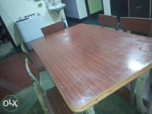 Home Made Sesam Wood Dinning Table with 6 Chairs.With new
