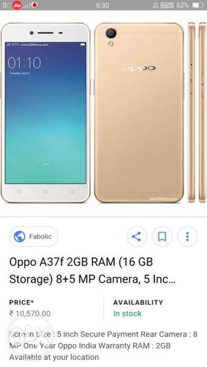 Oppo a37f 1hand use 5 manth