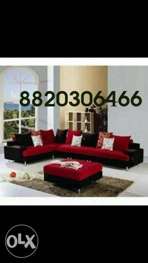 Red And Brown Sectional Couch