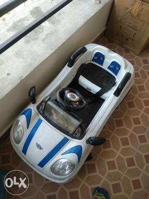 Toddler's White And Black Car Ride-on Toy