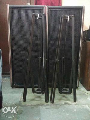 Two Black Metal Stands