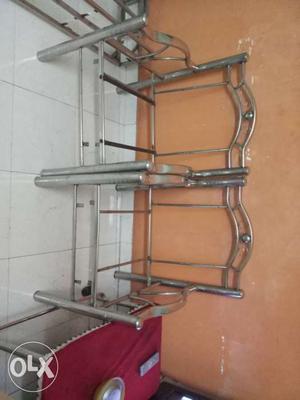 Two Stainless Steel Armchair Frames