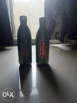 Two number Used Stainless Steel Bottles keeping hot and cold
