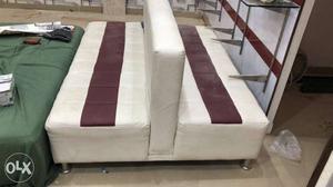 White And mehroon 2 sided sofa