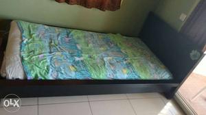 Wooden bed with headboard foot board and matress