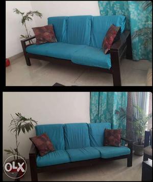 Blue Fabric 2-seat Sofa