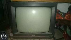 Gray CRT black and whiteTV With out Remote