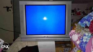 Gray Sony CRT TV With Remote