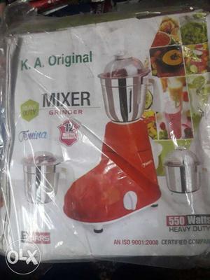 Red And Silver-colored Mixer Grinder Box
