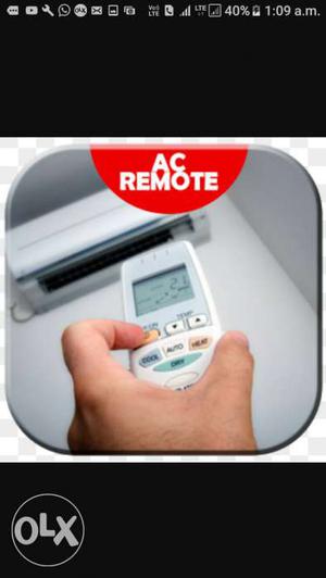 All brand Ac White AC Remote LG, Samsung, Hitachi, Videocon,
