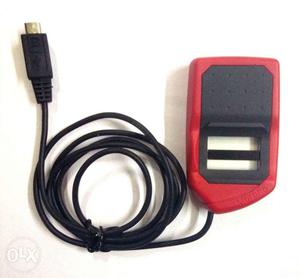 Black And Red Biometric Finger Scanner
