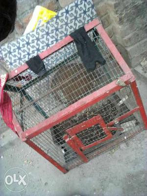 Black And Red Wire Pet Cage