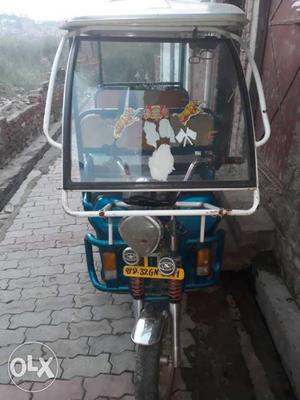 Blue And White Auto Rickshaw