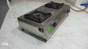HP Stainless Steel And Black 2-burner Gas Stove