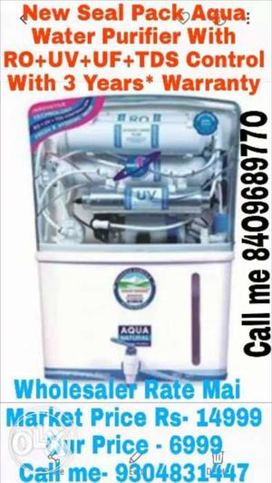 New 15 Litre Aqua Fresh Purifier Dispenser with RO+UV+UF+TDS
