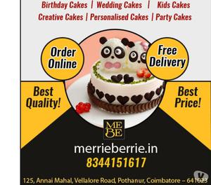 Order Online Cakes and Deliver in Coimbatore. Free Home Deli