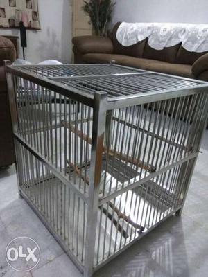 Pure stainless steel cage for birds and small