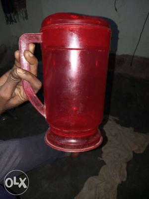 Red Plastic Footed Pitcher