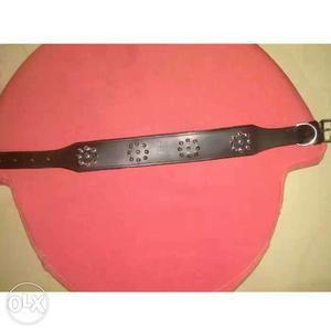 Spiked leather belt dog collar. For bigger dogs.