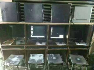 Ten Flat Screen Computer All Dell Monitors gaming systems
