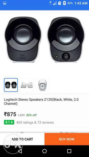 Two Black Logitech Z120 Stereo Speakers Screenshot