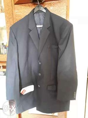 Black Notched Lapel Suit Jacket