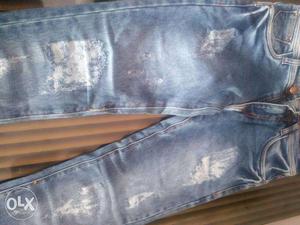 Blue Denim Acid Wash Jeans