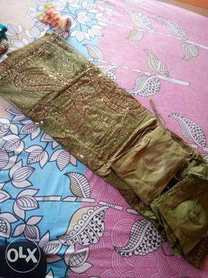 Brown And Gold Sari Dres