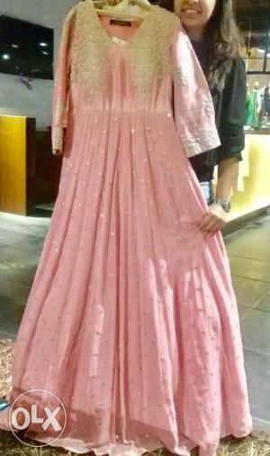 Evening Gown for Urgent Sale Pink colour with
