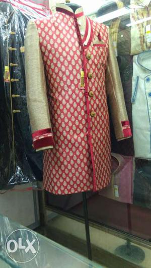 Men's Red And Brown Traditional Indian Dress