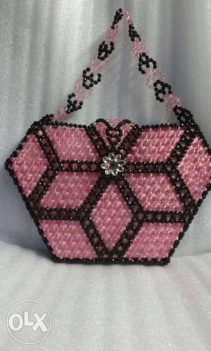 Pink And Black Shoulder Bag