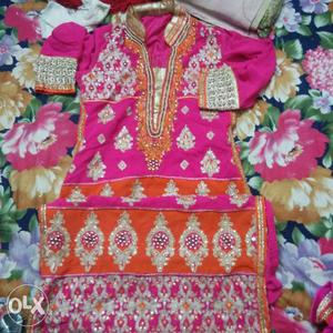 Pink & Orange combination new Punjabi suit