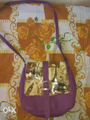 Purple And Brown Crossbody Bag
