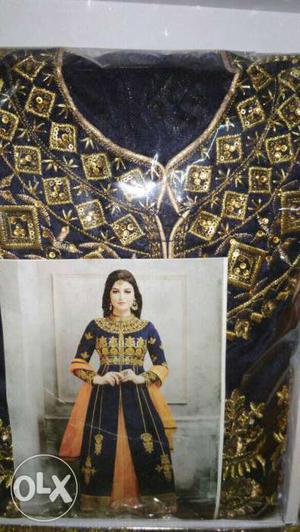 Women's Brown And Blue Traditional Dress