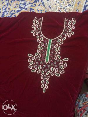 Beautiful velvet shirt piece with hand embrodry