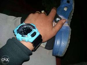 Blue And Black Digital Watch