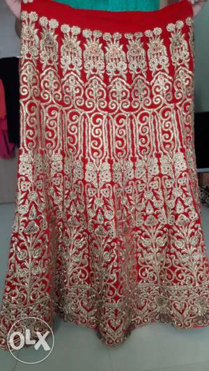 Bridal lehnga with fully embroidered choli and