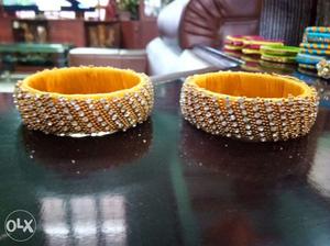 Gold and stone bangles set...can be customized