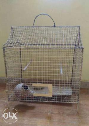 Gray Wire-link Pet Cage