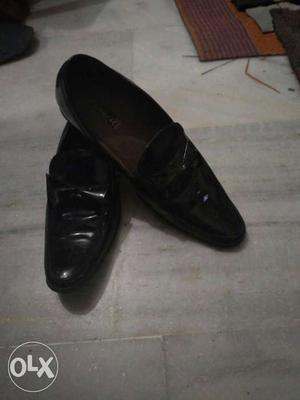 Pair Of Men's Black Leather Loafers