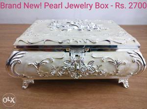 Pearl And White Metal Jewelry Box