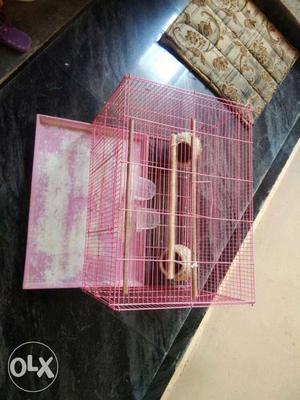 Pink Metal Bird Cage