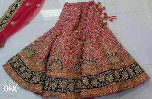 Pink branded lehenga