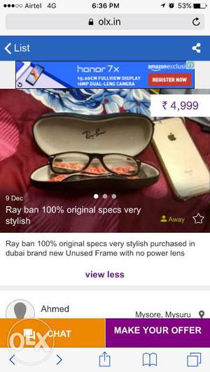 Ray ban original product Box available bill not