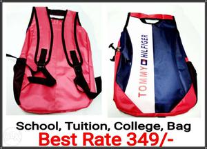 Red, Blue, And White Tommy Hilfiger Backpack