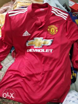 Red Manchester United Chevrolet Soccer Jersey