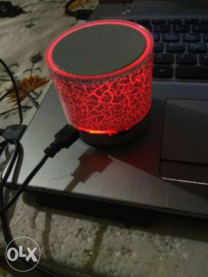Round Red And Black Portable Bluetooth Speaker